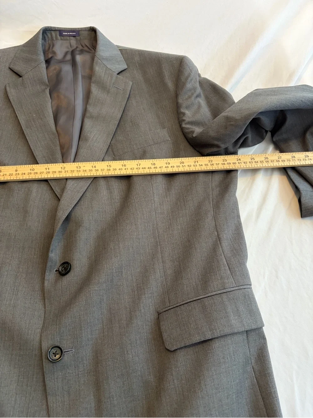Stafford Men's Gray Two-Button Sport Coat, Classic Fit, Sizse 46L